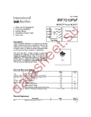 IRF7210PBF datasheet  